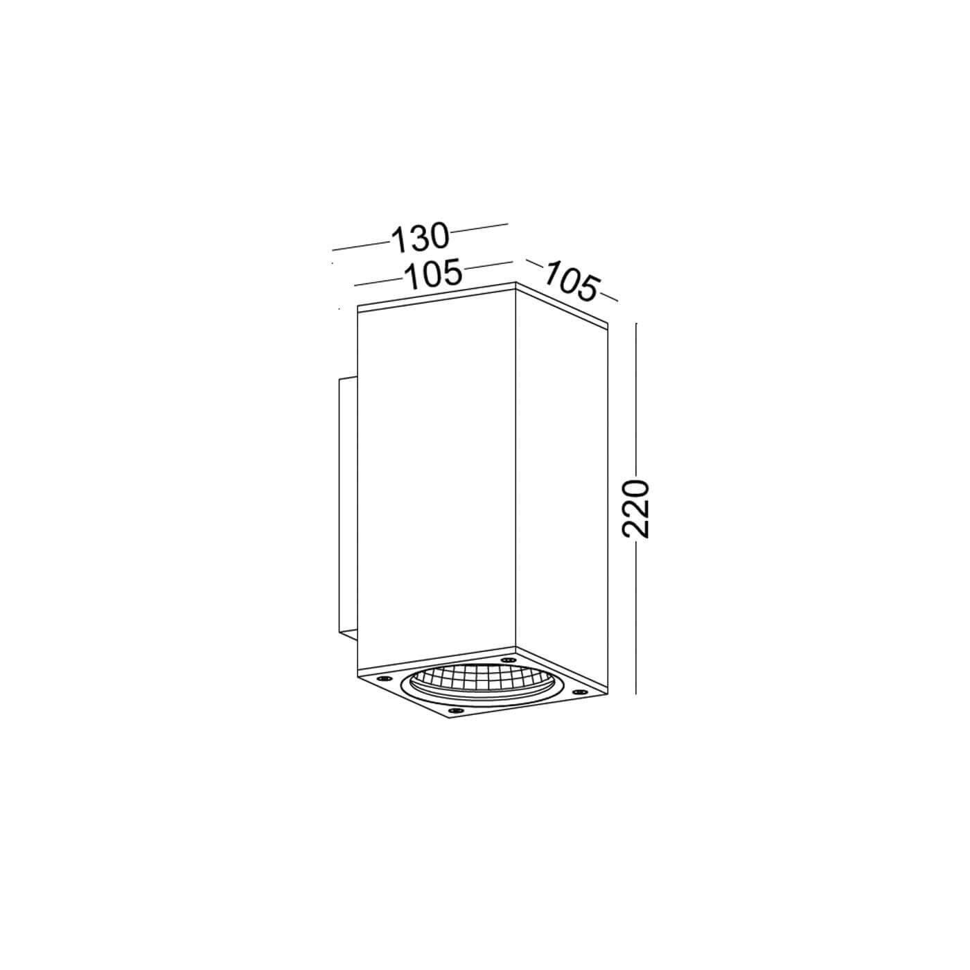 Luca square LED nástěnné svítidlo IP65 Ra>90