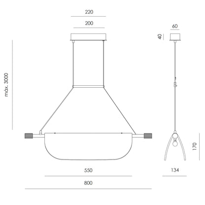 Aromas Lida Single LED závěsné svítidlo