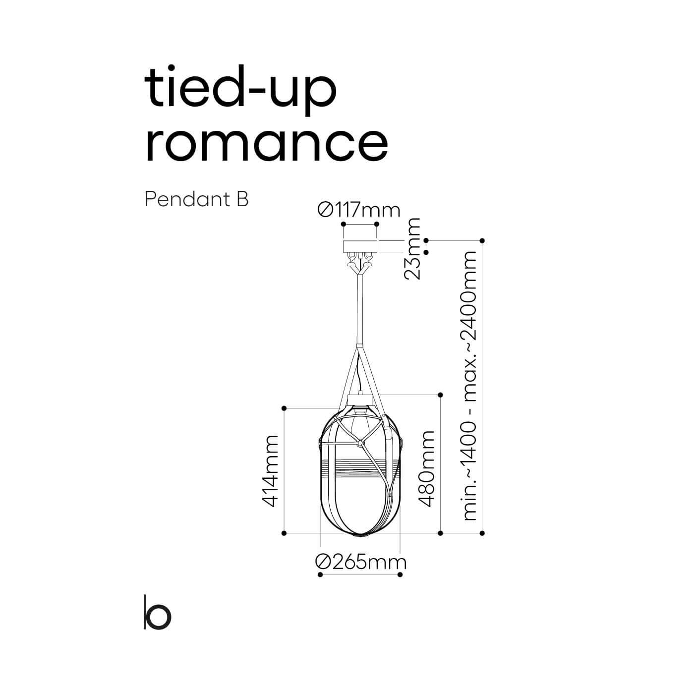 Bomma Tied-up romance E27 skleněné závěsné svítidlo