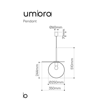 Bomma Umbra E27 skleněné závěsné svítidlo