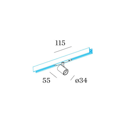 Wever and Ducré CENO 1.0 LED svietidlo pre 48V lištu čiernej