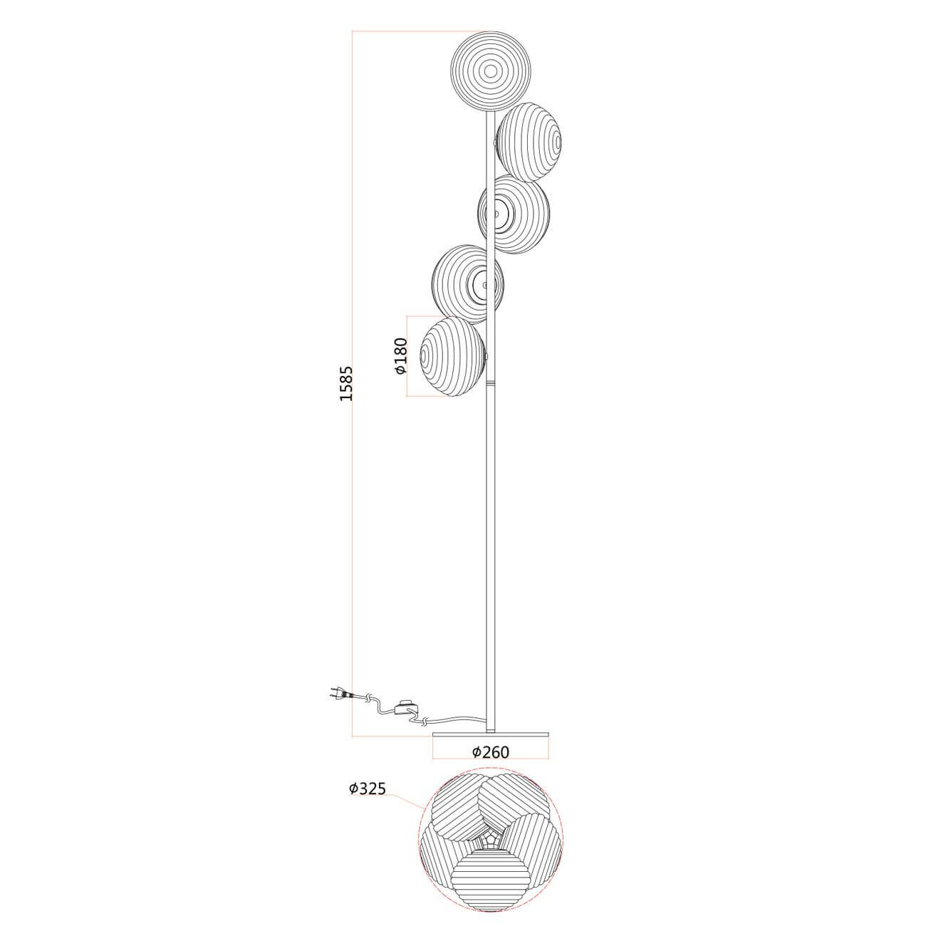 Faneurope Ripple E27 stojacie svietidlo lampa