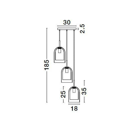 Nova Luce Velor trio E27 sklenené závesné svietidlo