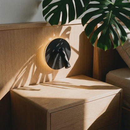 Ambient reading spot LED nástěnné svítidlo s USB kulaté