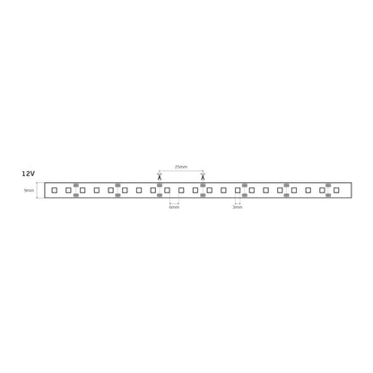 LED pásek 12V CRI80 IP55 2700K (5m)