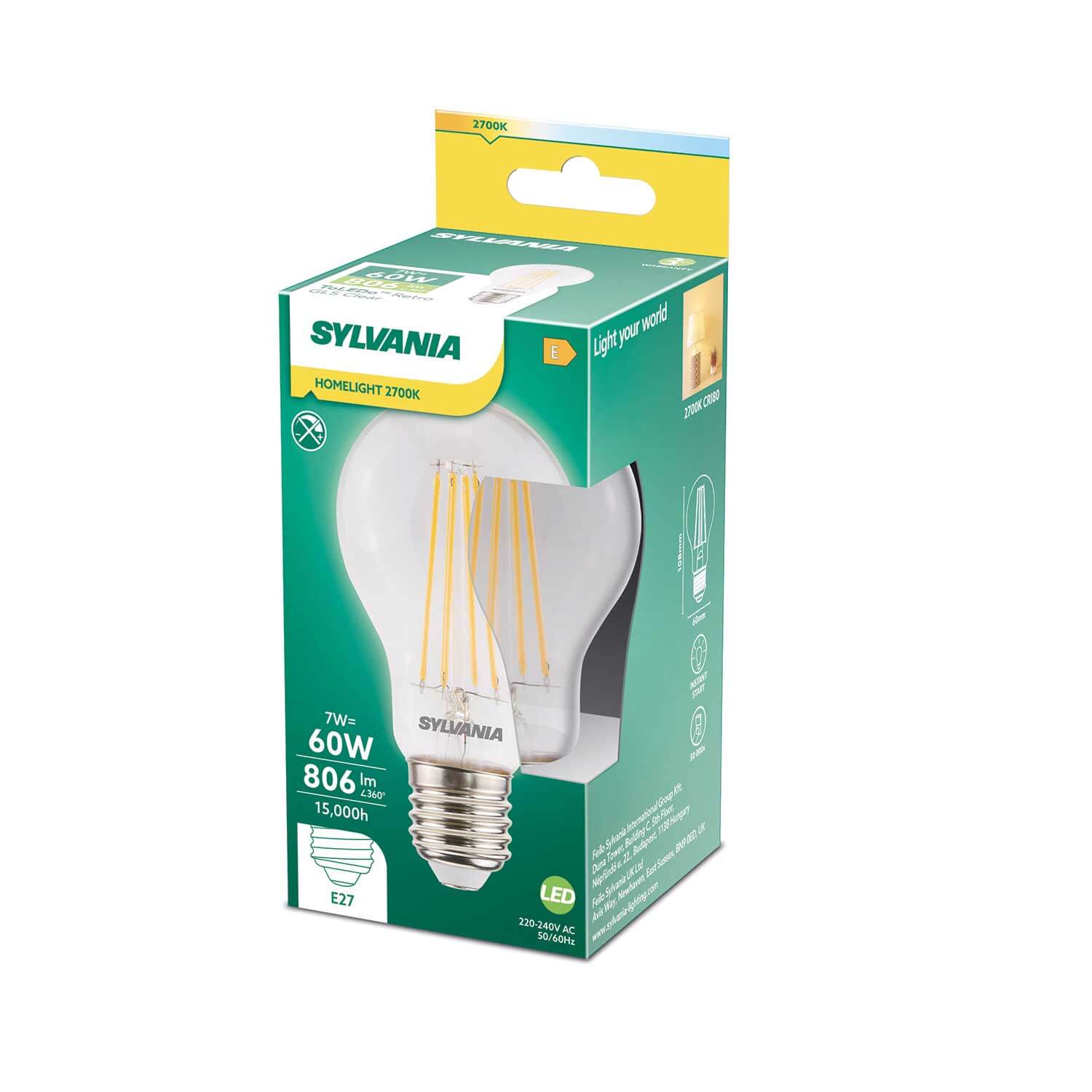 LED žiarovka Sylvania RETRO E27 2700K 7W