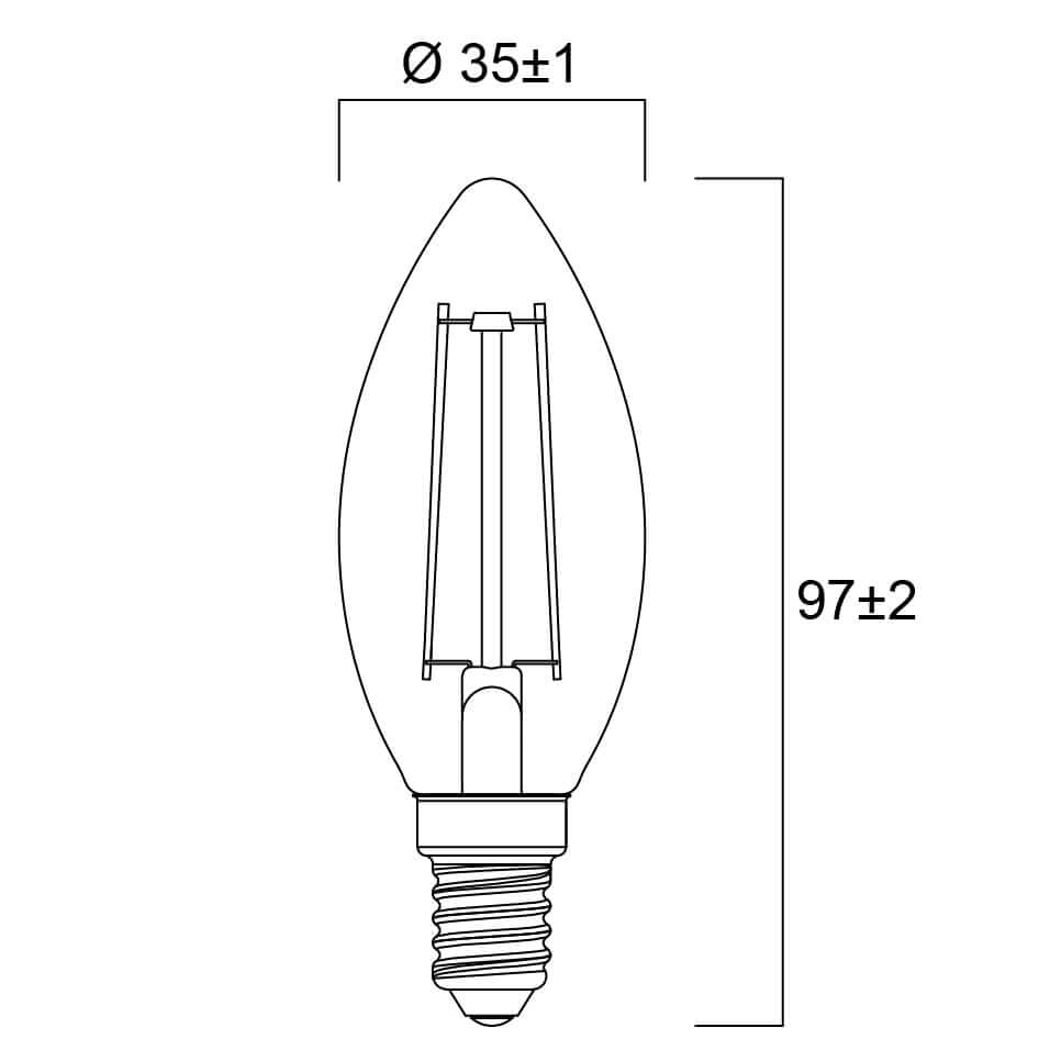 LED žárovka Sylvania RETRO E14 2500K 2.5W