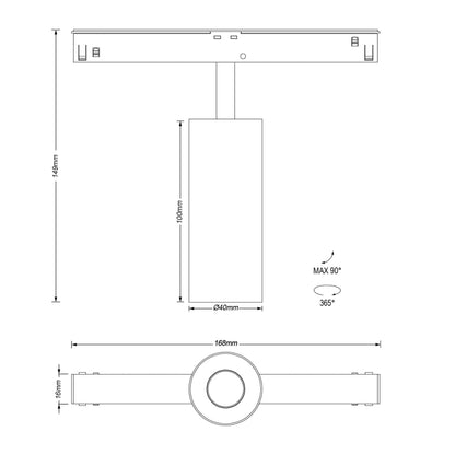 KARIZMA luce Dea Juno XS LED svítidlo pro 48V lištu černé