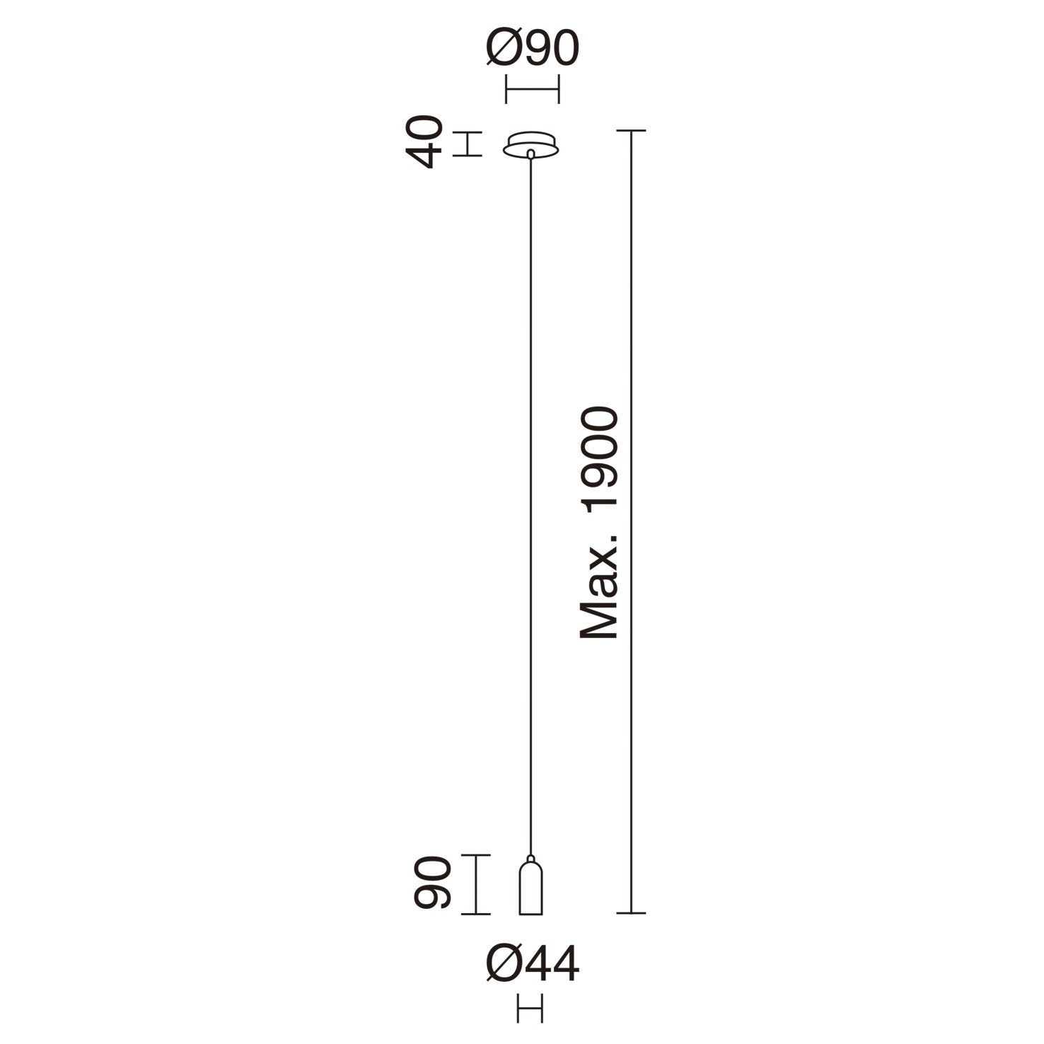 Exo Atu style E27 pendant light chrome