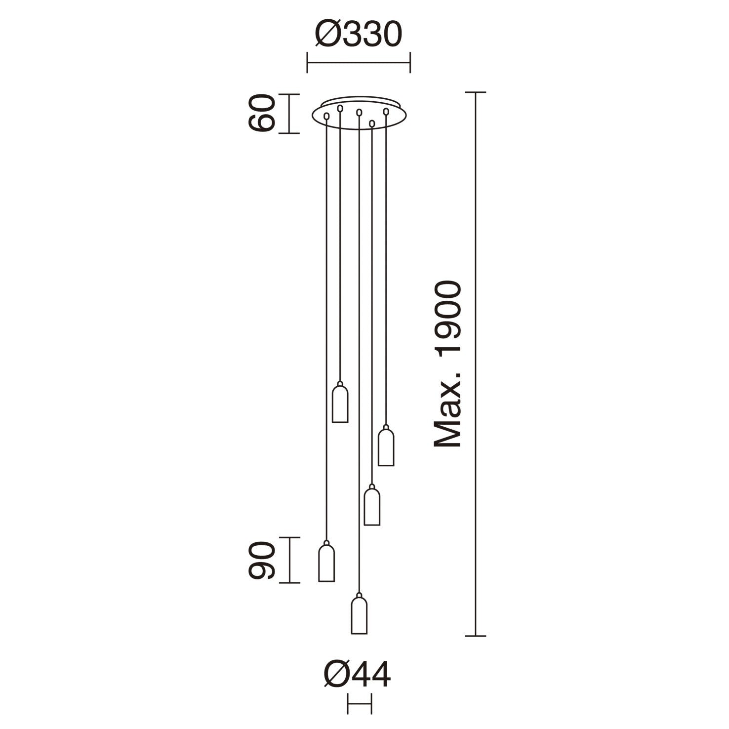 Exo Atu style E27 pendant light white