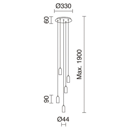 Exo Atu style E27 pendant light white