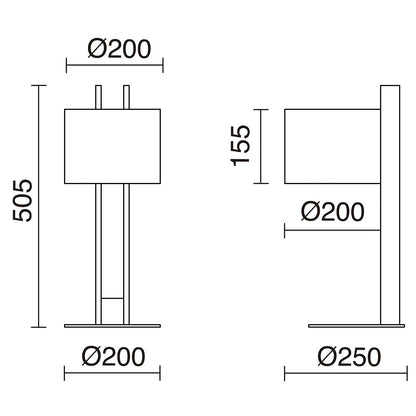 Exo Compact T E27 stolné svietidlo biele