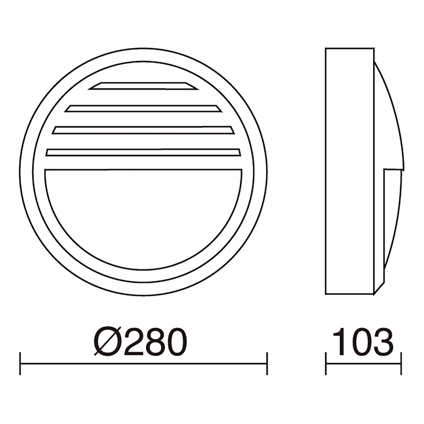 Cristher Daira 280mm LED prisadené svietidlo s mriežkou bielej