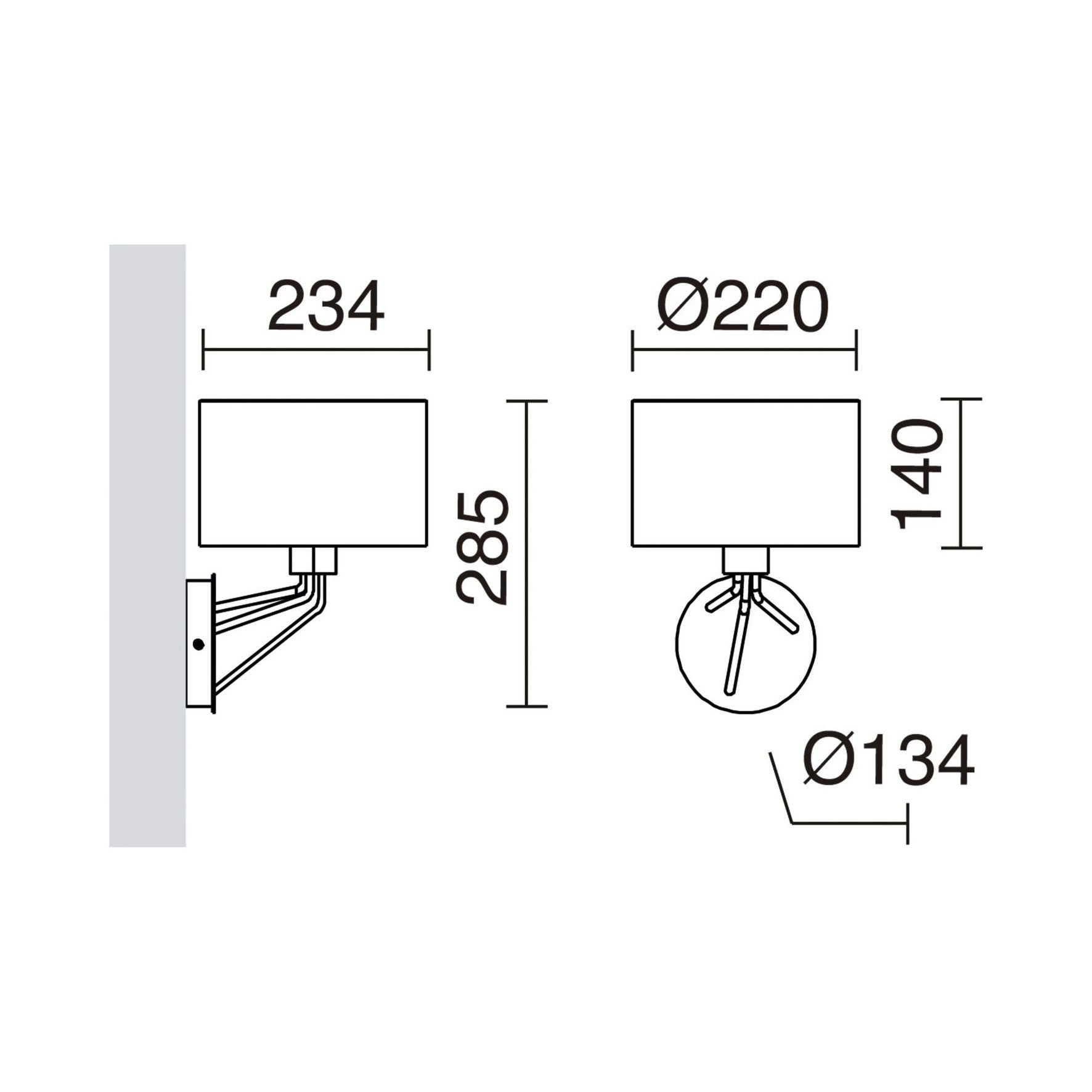 Exo Diagonal W E27 nástenné svietidlo biele