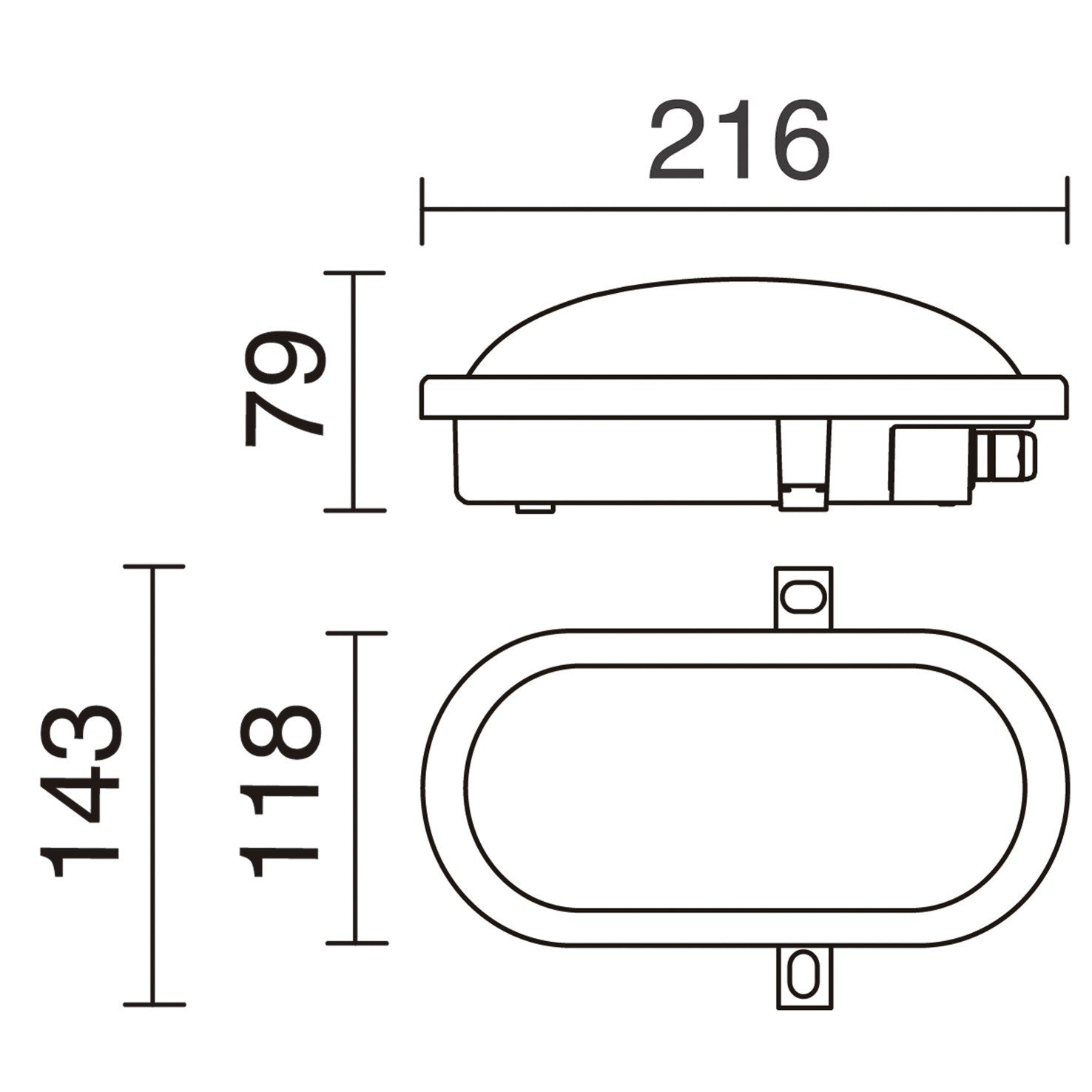 Dopo Far Oval LED přisazené svítidlo černé