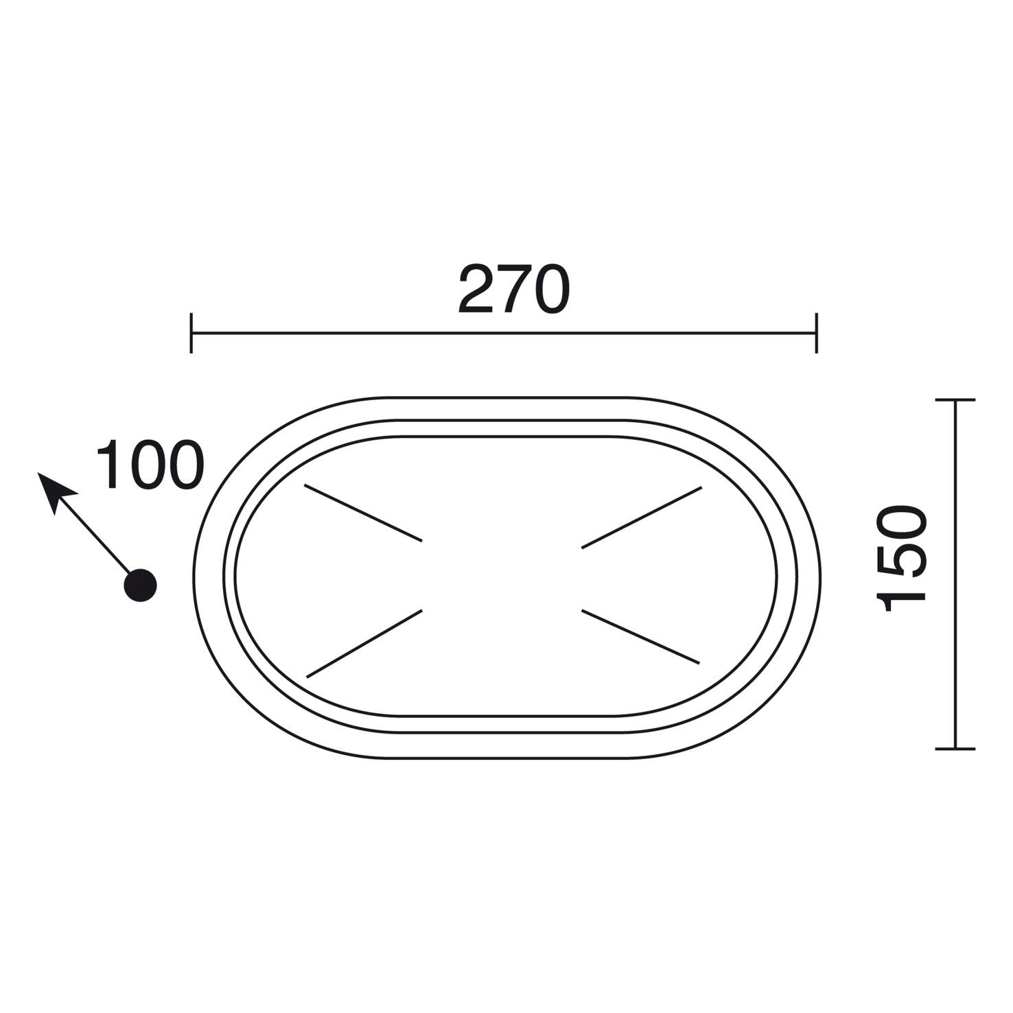 Cristher Plaff oval E27 přisazené svítidlo černé