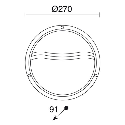 Cristher Plaff round hood E27 přisazené svítidlo černé