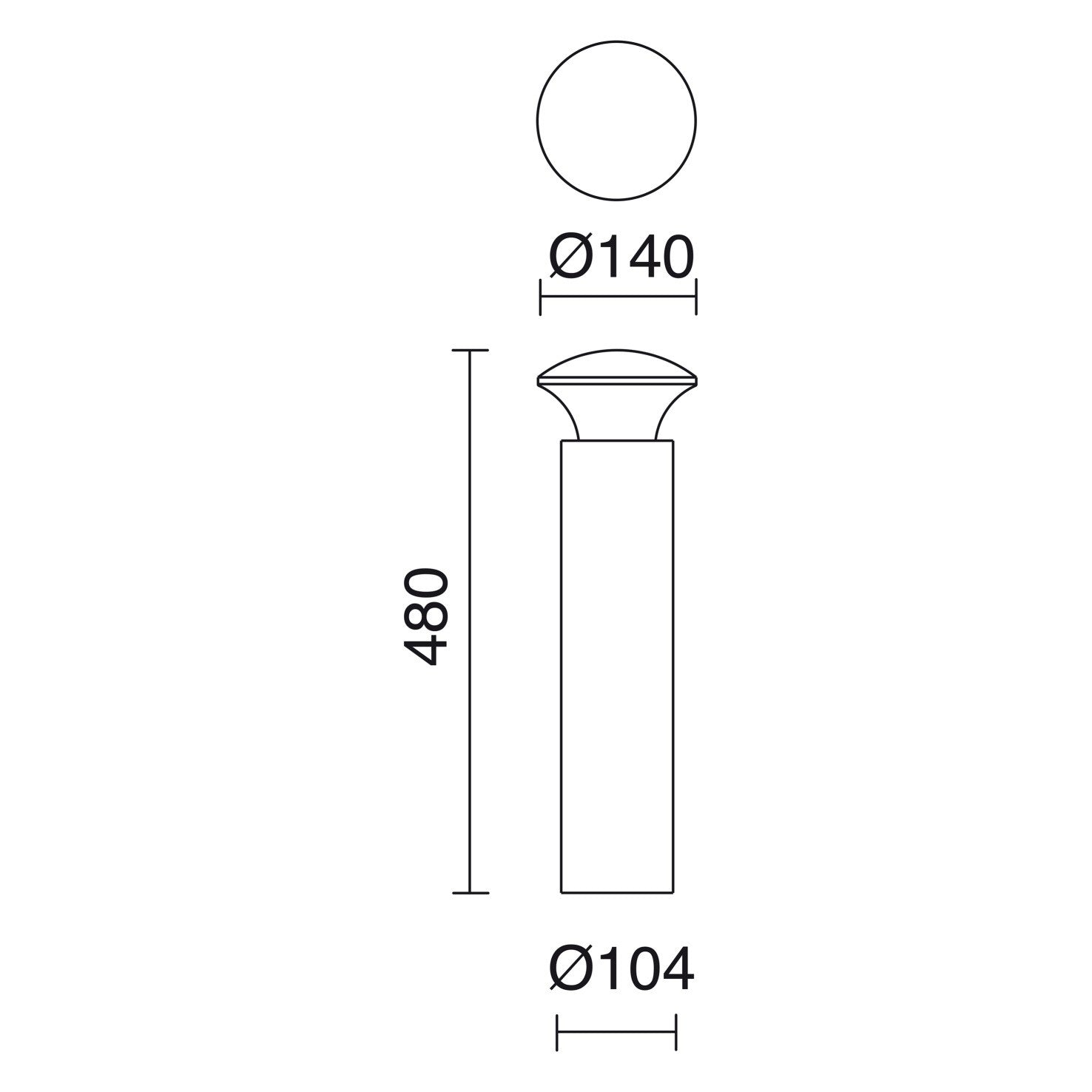 Cristher Push H480 LED sloupkové svítidlo corten