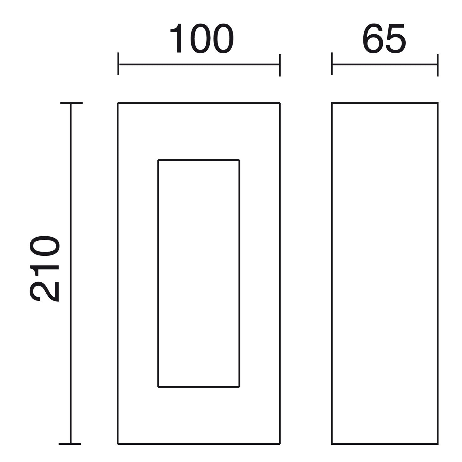 Cristher Rectangle LED přisazené svítidlo antracitové