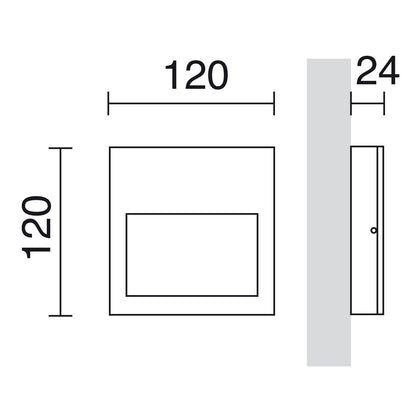 Cristher Slim square surf LED přisazené svítidlo antracitové