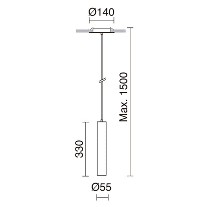 Exo Tania C recessed GU10 pendant light white