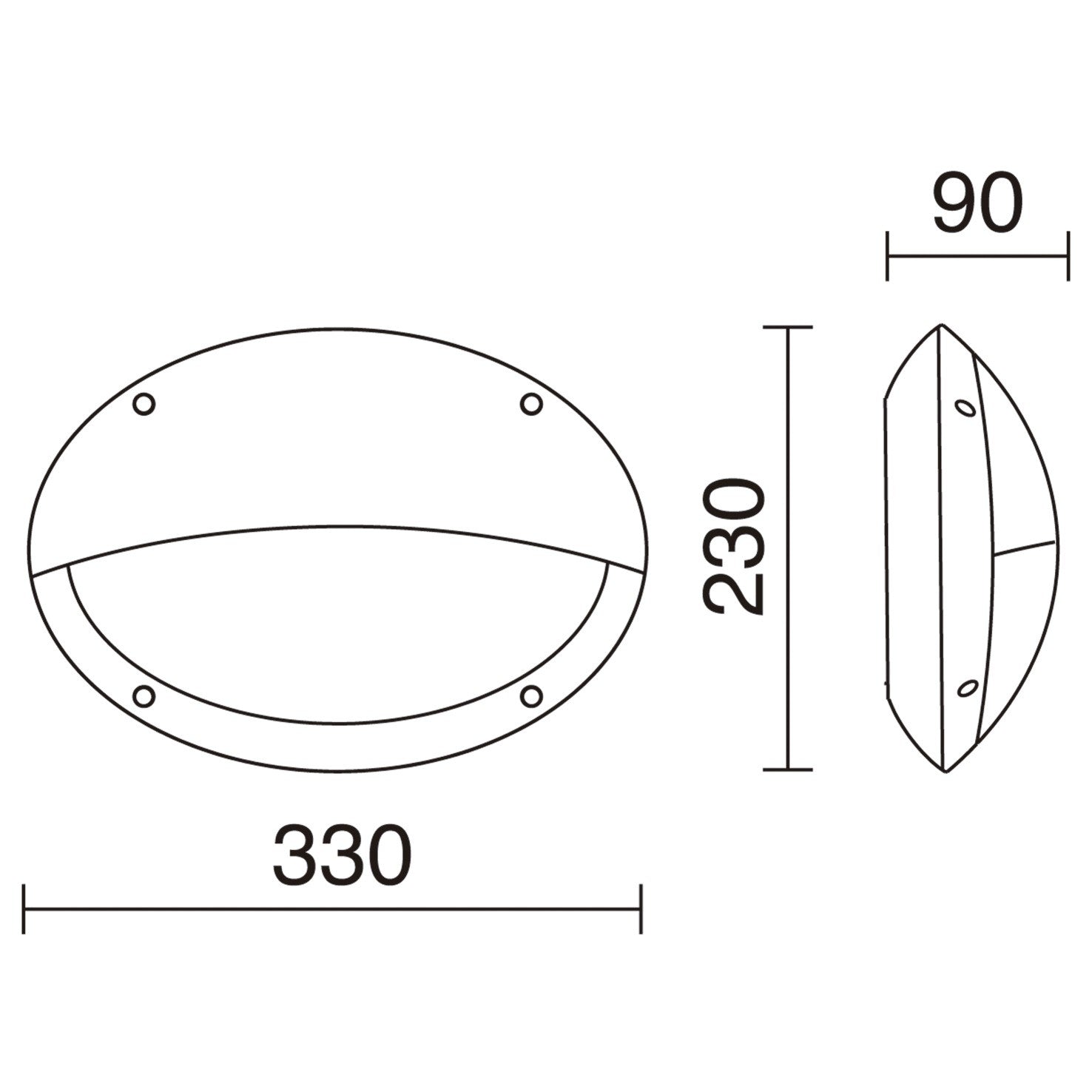 Dopo Teia oval hood E27 přisazené svítidlo bílé