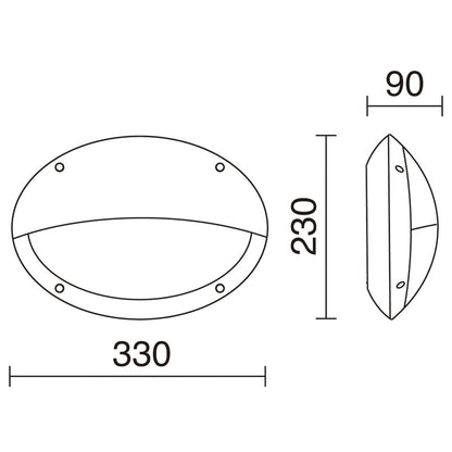 Dopo Teia oval hood E27 prisadené svietidlo biele