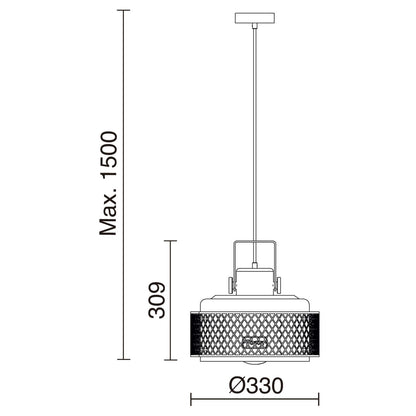 Exo Tosca D330 E27 závěsné svítidlo černé