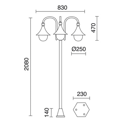 Dopo Classical Trom E27 column light black