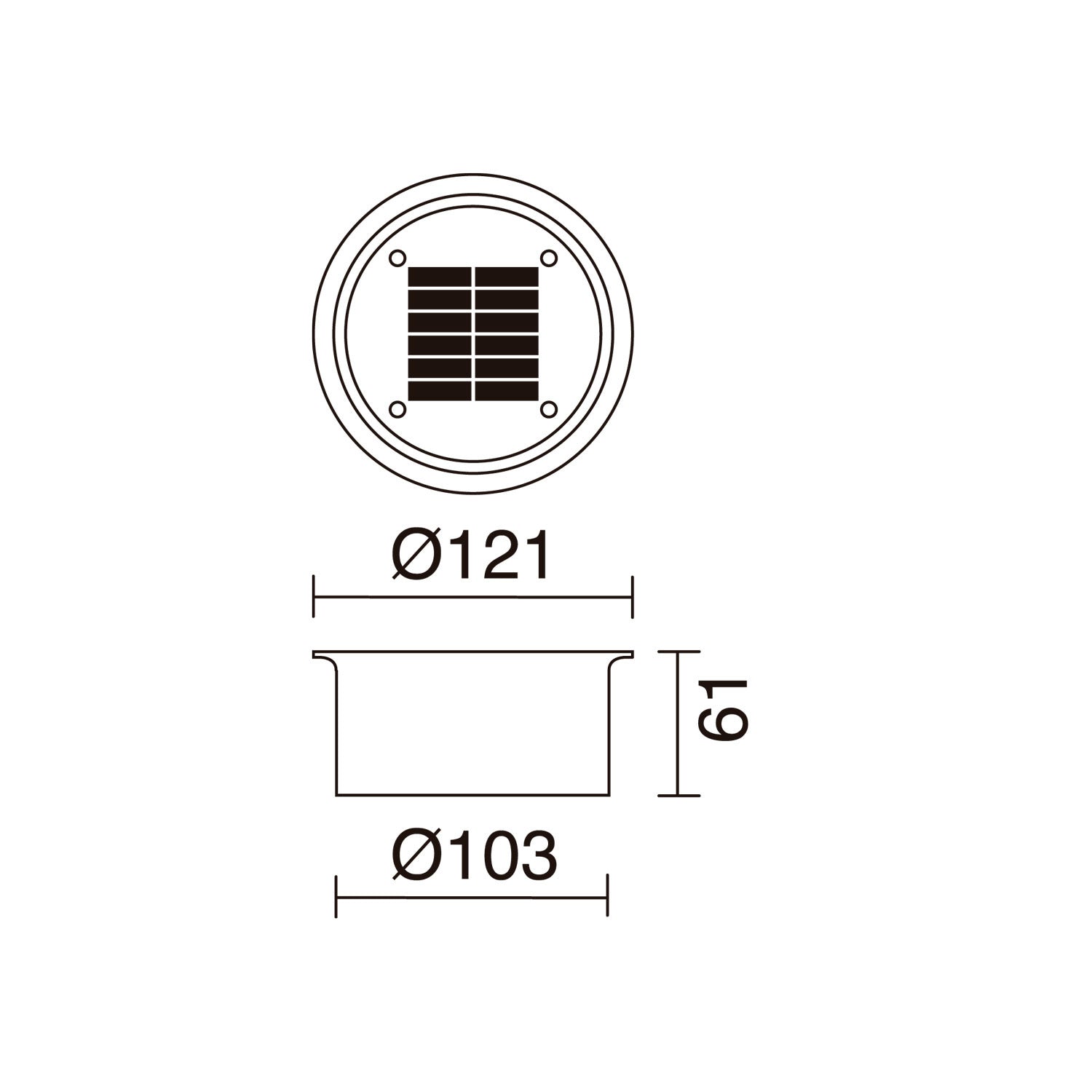 Cristher Utu mini round LED zápustné svítidlo solar