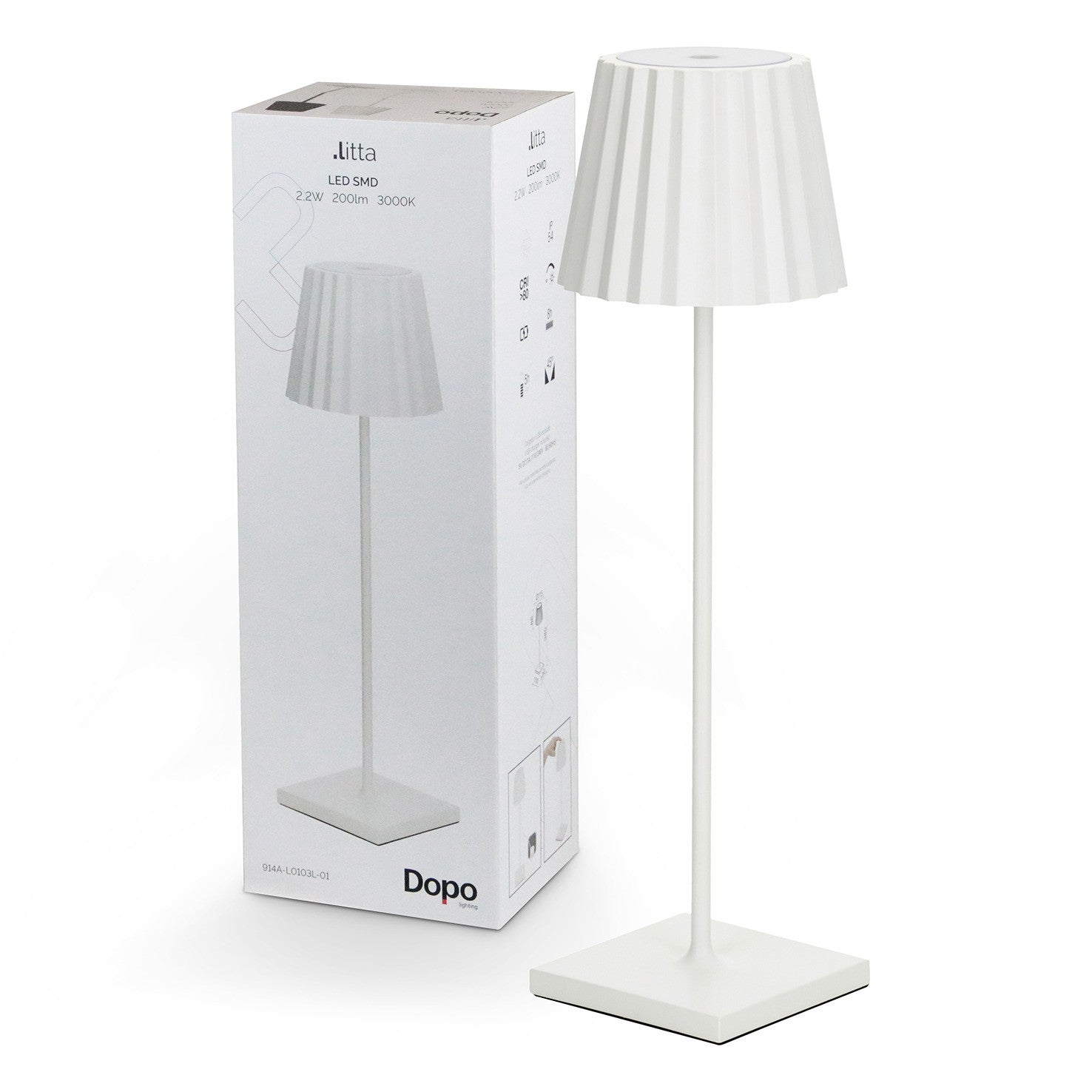 Dopo Litta Round LED portable lamp white