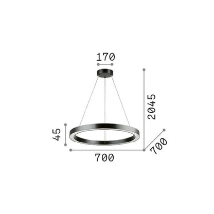 Ideal lux LED kruhové svietidlo čierne